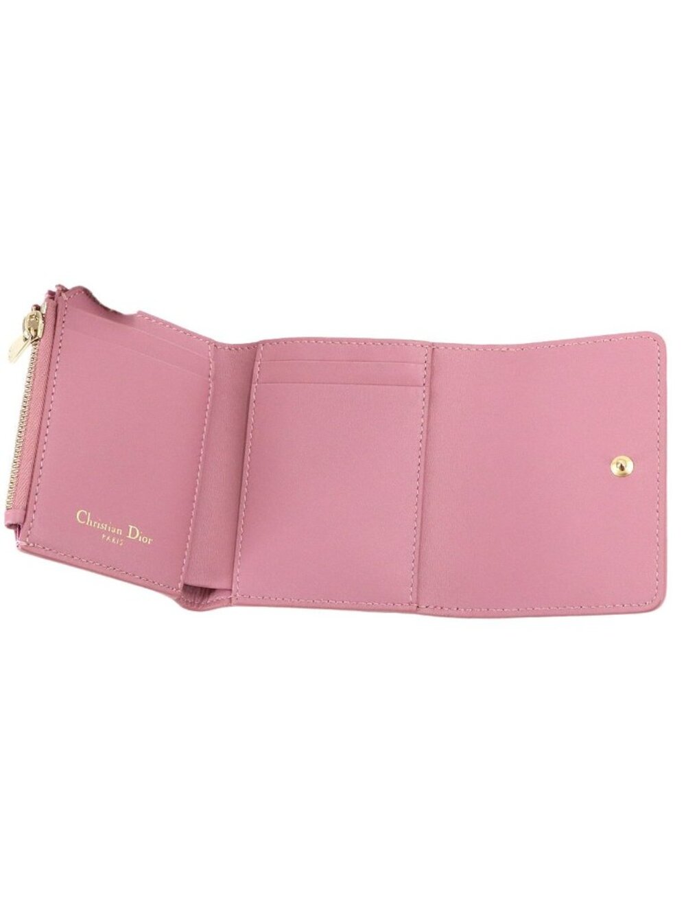 Dior 30 Montaigne Compact Wallet Trifold Leather Pink - Picture 6 of 10
